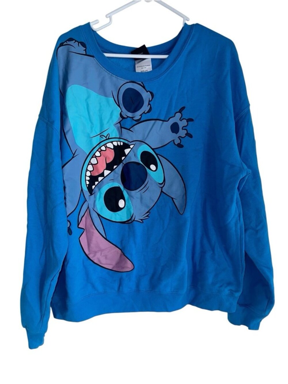 Disney Womens Stitch Sweatshirt Juniors XXXL 21 Blue Character Logo